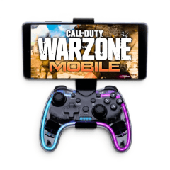 Gamepad Inalámbrico Tecmaster TM-400512 Bluetooth RGB Multiplataforma Transparente Dark