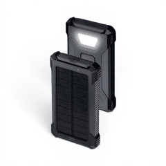 Power Bank Solar Mlab 7784 10000mAh con Panel Solar 2 Salidas USB Negro