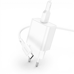Cargador Borofone BAS72A 18W USB-A QC3.0 con Cable USB-C 1 Metro Blanco
