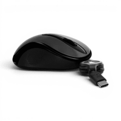 Mouse Maxell MOWR-C 348105 Óptico Retráctil USB-C 1000 DPI Portátil Negro