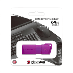Pendrive Kingston DataTraveler Exodia M 64GB USB 3.2 Gen 1 Capuchón Móvil Morado