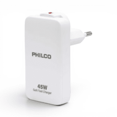 Cargador Philco UtraSlim 45W Plano con Cable Blanco