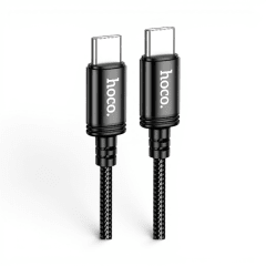 Cable Hoco X89 Wind USB-C a USB-C 60W PD 3A Nylon Trenzado Carga y Datos 2 Metros Negro