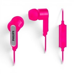 Audífonos con Cable Philips SHE1405 In Ear Jack 3.5mm Driver Neodimio 8.6mm con Micrófono Rosado