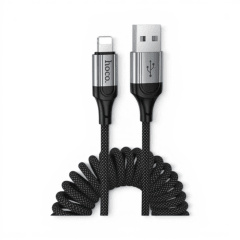 Cable Hoco X121 USB-A a Lightning 2.4A PVC Flexible Carga y Datos 1.5 Metros Negro