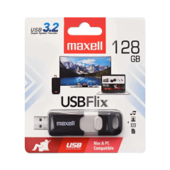 Pendrive Maxell Flix 128GB USB 3.2 Diseño Retráctil