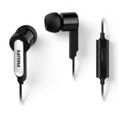 Audífonos con Cable Philips SHE1405 In Ear Jack 3.5mm Driver Neodimio 8.6mm con Micrófono Negro