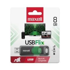 Pendrive Maxell Flix 8GB USB 2.0 Diseño Retráctil Modelo USBF-8