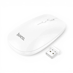 Mouse Hoco GM15 Art Inalámbrico Dual 2.4GHz y Bluetooth 5.0 1600 DPI 4 Botones Blanco