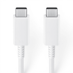 Cable Samsung Original EP-DX510 USB-C a USB-C 100W PD 5A Chip E-Marker Carga y Datos 1.8 Metros Blan