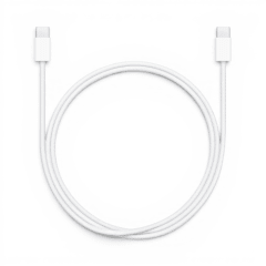 Cable Apple USB-C a USB-C 60W Trenzado Carga y Datos 1 Metro Blanco
