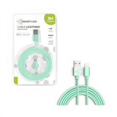 Cable Smartgo USB-A a Lightning Certificado PVC Flexible Carga y Datos 1 Metro