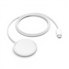 Cargador Apple MagSafe MGD74AM/A Inalámbrico 25W USB-C Qi Qi2 iPhone 8 al 17 AirPods 1 Metro Blanco