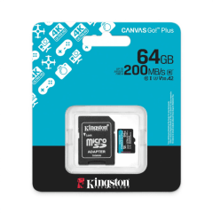 Tarjeta MicroSDXC Kingston Canvas Go Plus 64GB U3 V30 A2 UHS-I 4K