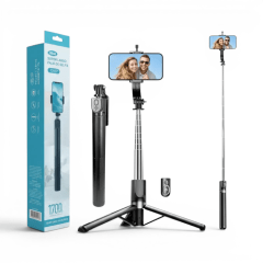 Trípode Bastón Selfie IRM 13177 Super Largo 170cm Bluetooth con Control Remoto Negro