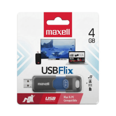 Pendrive Maxell Flix 4GB USB 2.0 Diseño Retráctil Modelo USBF-4