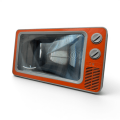 Amplificador de pantalla retro tipo TV de 12 pulgadas con lupa 3D, soporte para celular y diseño vintage