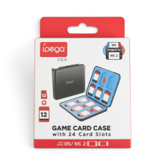Estuche iPega para Tarjetas de Juego Nintendo Switch y Switch 2 Organizador 24 Slots Negro