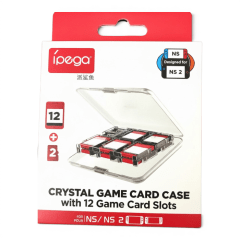 Estuche iPega Crystal para Tarjetas de Juego Nintendo Switch y Switch 2 Organizador Transparente 12 Slot