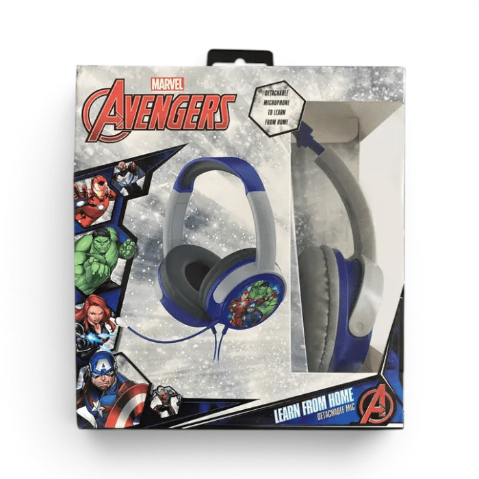 Audífonos Infantiles Marvel Avengers On-Ear con Micrófono Desmontable Jack 3.5mm Gris Azul2