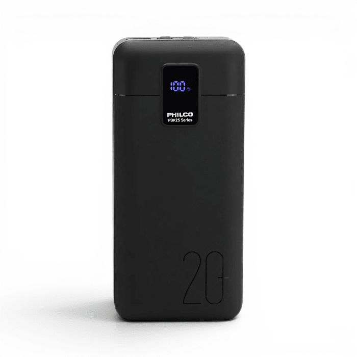Power Bank Philco Universal PBK25-20K 20000mAh USB-C x2 USB-A PD 22.5W Pantalla Digital Negro2
