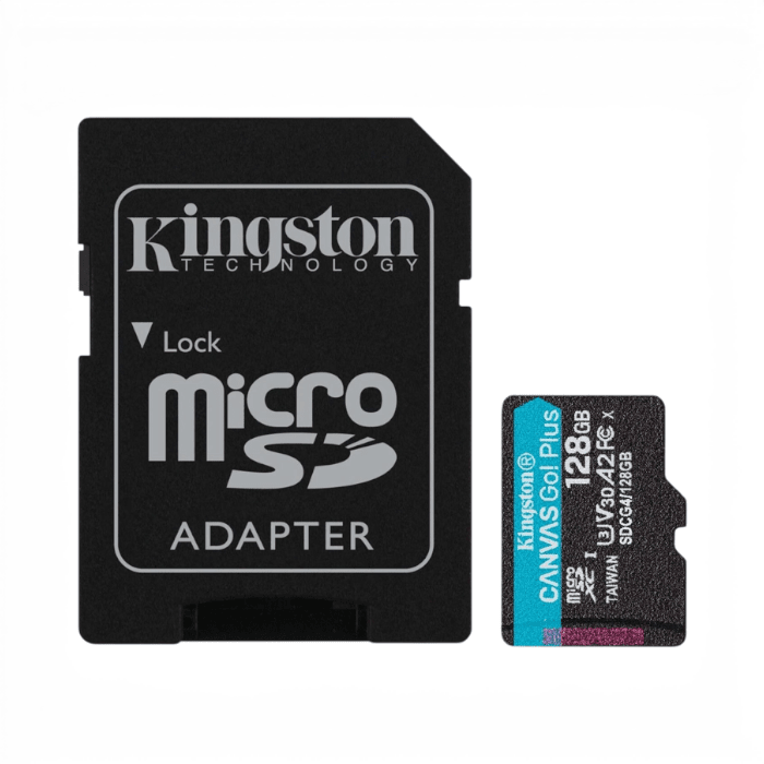 Tarjeta MicroSDXC Kingston Canvas Go Plus 128GB U3 V30 A2 UHS-I 4K2