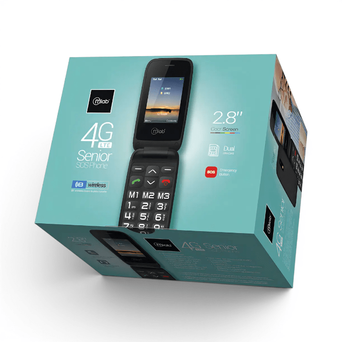 Teléfono Senior Mlab 9204 Shell 4G LTE SOS con Tapa Pantalla 2.8