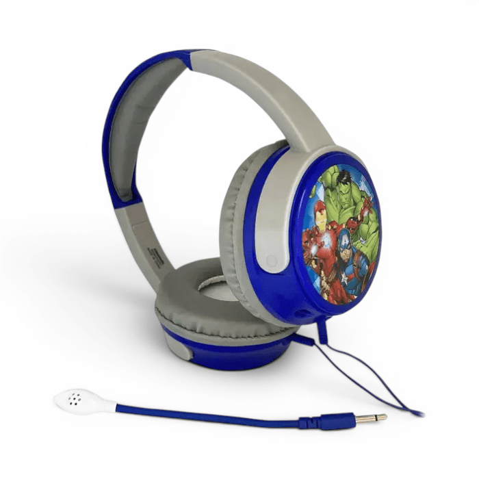 Audífonos Infantiles Marvel Avengers On-Ear con Micrófono Desmontable Jack 3.5mm Gris Azul4