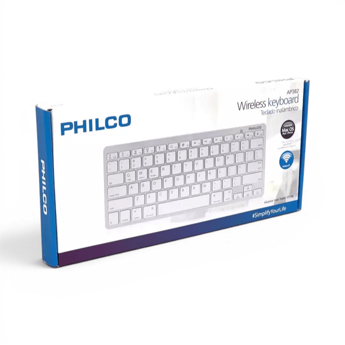 Teclado Inalámbrico Philco AP382 Bluetooth Ultra Slim 78 Teclas Silencioso Blanco1