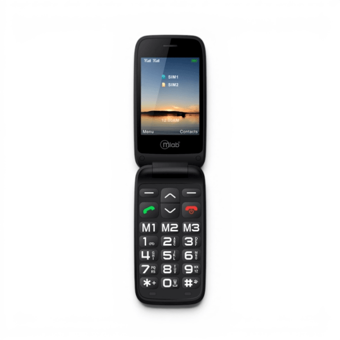 Teléfono Senior Mlab Shell 4G LTE SOS con Tapa Doble Pantalla 2.8