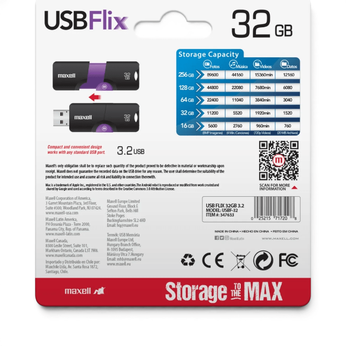 Pendrive Maxell USB Flix 32GB USB 3.2 Super Speed2