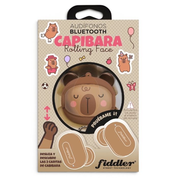 Audífonos Fiddler Rolling Face Capibara True Wireless Bluetooth 5.3 con Estuche Deslizable1