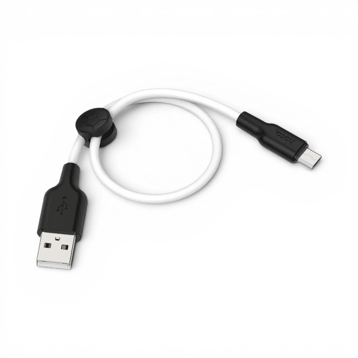 Cable Hoco X21 Plus Silicone USB-A a USB-C 3A Carga y Datos 25cm Bicolor Blanco Negro1