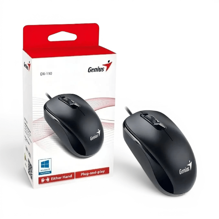 Mouse Genius DX-110 Alámbrico USB Óptico 1000 DPI 3 Botones Ambidiestro Negro2
