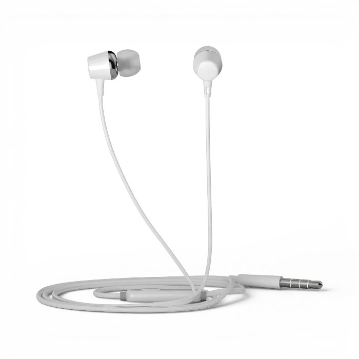 Audífonos con Cable HP DHE-7000 In Ear Jack 3.5mm Stereo Deep Bass con Micrófono Blanco1