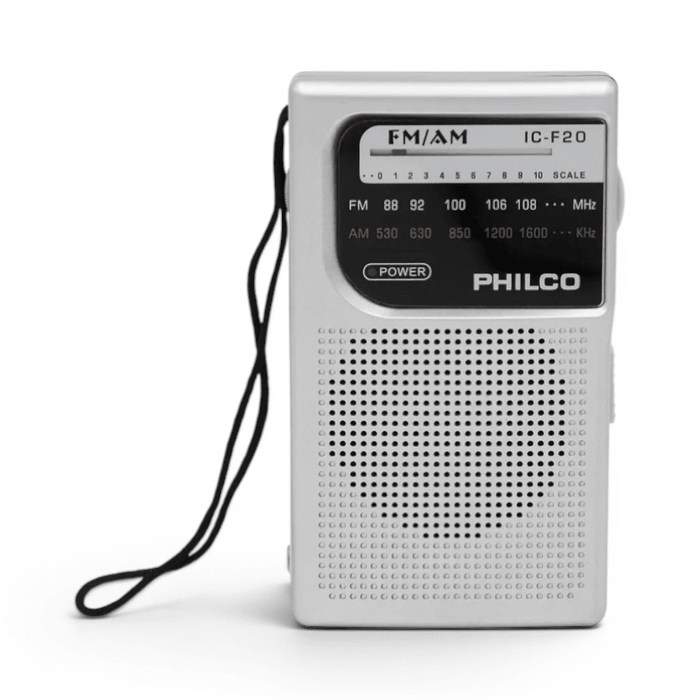 Radio Portátil Philco IC-F20 AM FM de Bolsillo con Parlante y Antena Telescópica Gris1