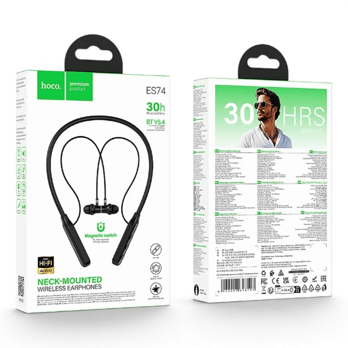 Audífonos Hoco ES74 Bluetooth 5.4 Deportivo con Banda Cervical 30 Horas1