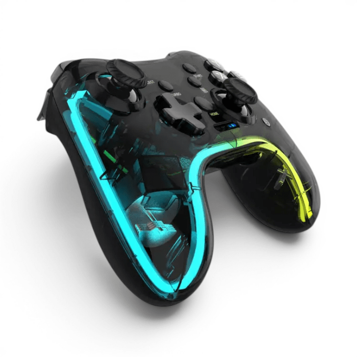 Gamepad Inalámbrico Tecmaster TM-400512 Bluetooth RGB Multiplataforma Transparente Dark2