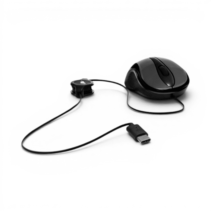 Mouse Maxell MOWR-C 348105 Óptico Retráctil USB-C 1000 DPI Portátil Negro2