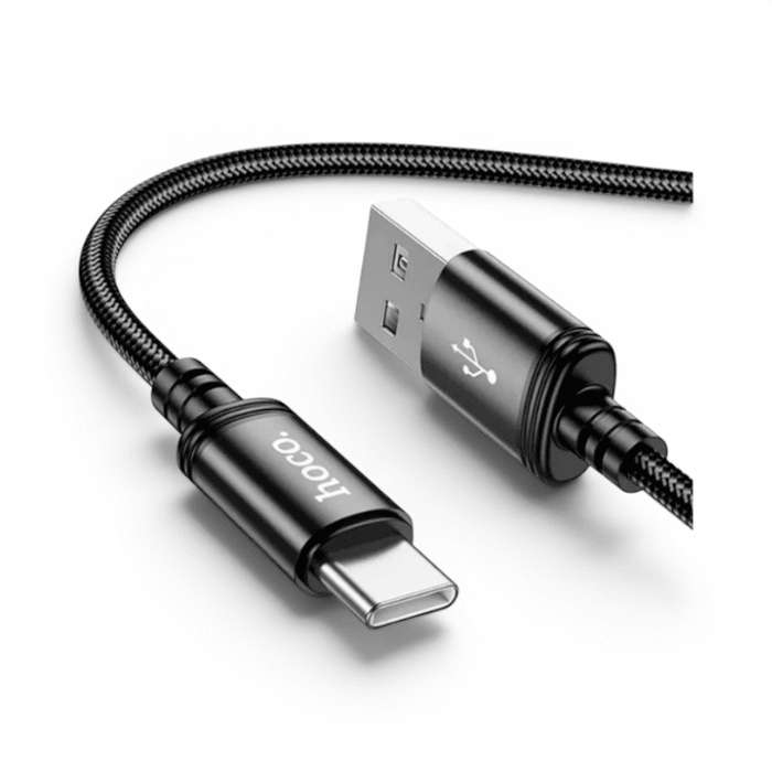 Cable Hoco X89 Wind USB-A a USB-C 3A Nylon Trenzado Carga y Datos 1 Metro Negro2