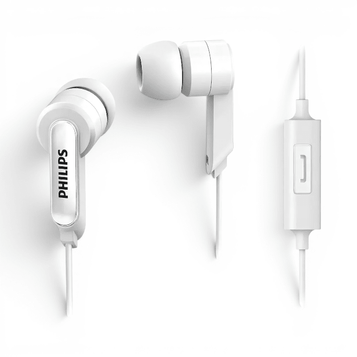 Audífonos con Cable Philips SHE1405 In Ear Jack 3.5mm Driver Neodimio 8.6mm con Micrófono Blanco1