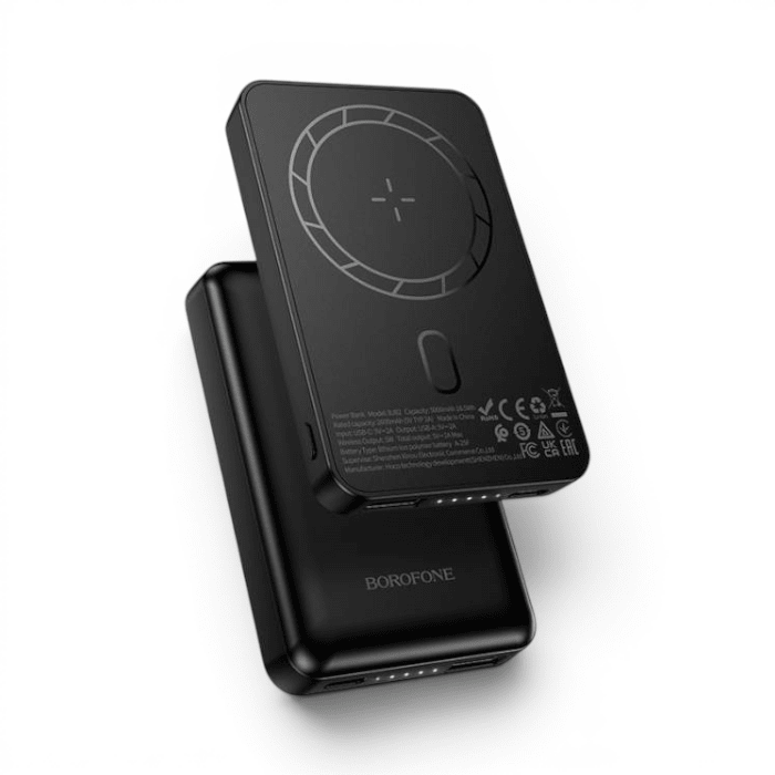 Power Bank Borofone BJ82A Dawn 10000mAh Magnético MagSafe Carga Inalámbrica 15W Negro2