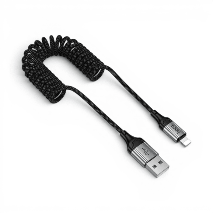 Cable Hoco X121 USB-A a Lightning 2.4A PVC Flexible Carga y Datos 1.5 Metros Negro3