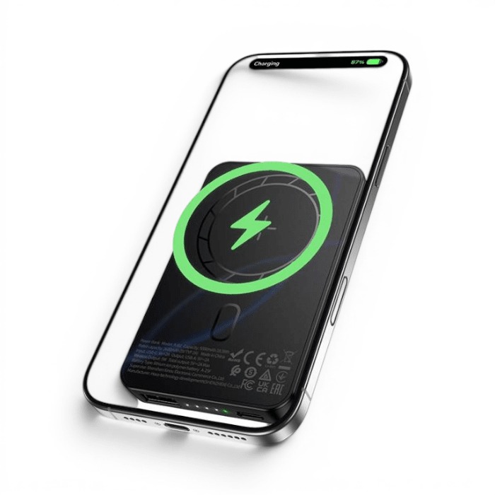 Power Bank Borofone BJ82A Dawn 10000mAh Magnético MagSafe Carga Inalámbrica 15W Negro3