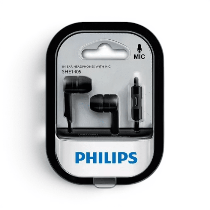 Audífonos con Cable Philips SHE1405 In Ear Jack 3.5mm Driver Neodimio 8.6mm con Micrófono Negro2