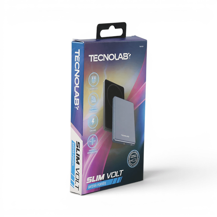 Power Bank Tecnolab TL851 Slim Volt 5000mAh Magnético MagSafe Carga Inalámbrica 15W1