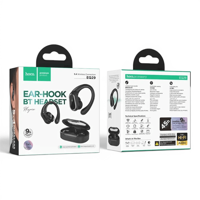 Audífonos Hoco EQ29 Rhyme True Wireless Bluetooth 5.4 Ear Hook4