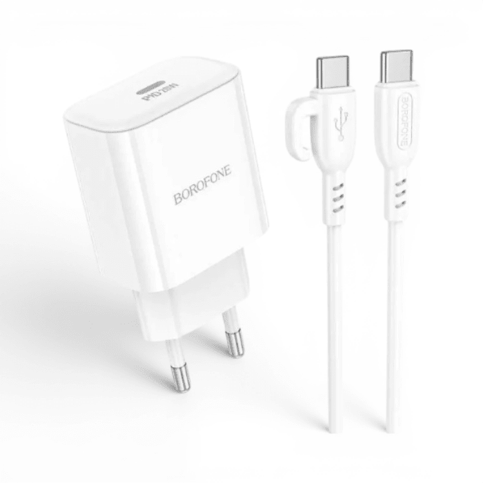Cargador Borofone BA81A 20W USB-C PD Carga Rápida iPhone Samsung2