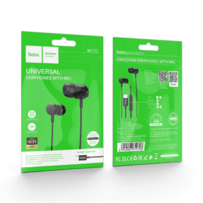 Audífonos con Cable Hoco M122 Power USB-C DAC In Ear 10mm con Micrófono Negro2