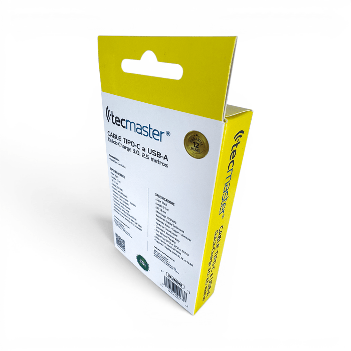 Cable Tecmaster TM-200562 USB-A a USB-C QC 3.04